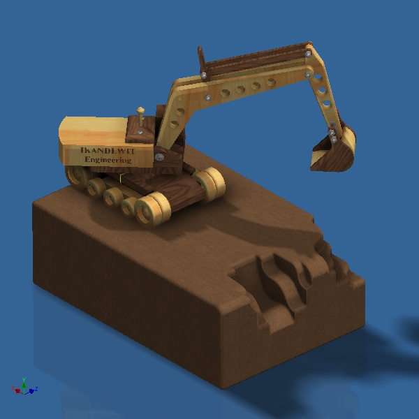 Wooden Toy Excavator